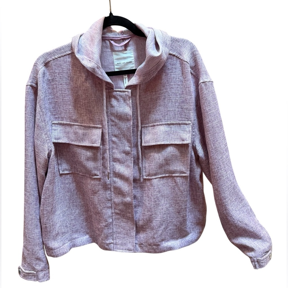 Avec Les Filles Lavender Jacket with Silver Hardware. Size XL. Like New!